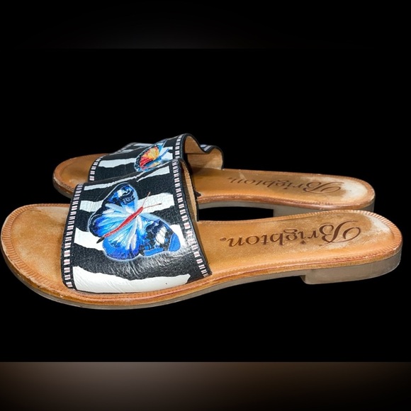 Brighton Africa Designer Beth Farrara Leather Flip Flop Sandals 7 1/2 - Picture 5 of 8